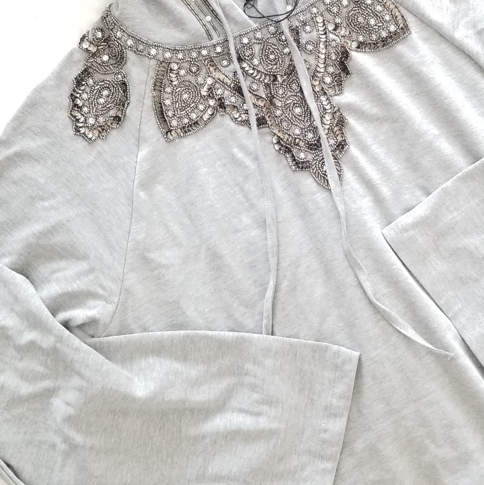 🍒NWT ANTHRO X LOVE SAM EMBELLISHED CROPPED HOODIE - Picture 4 of 4